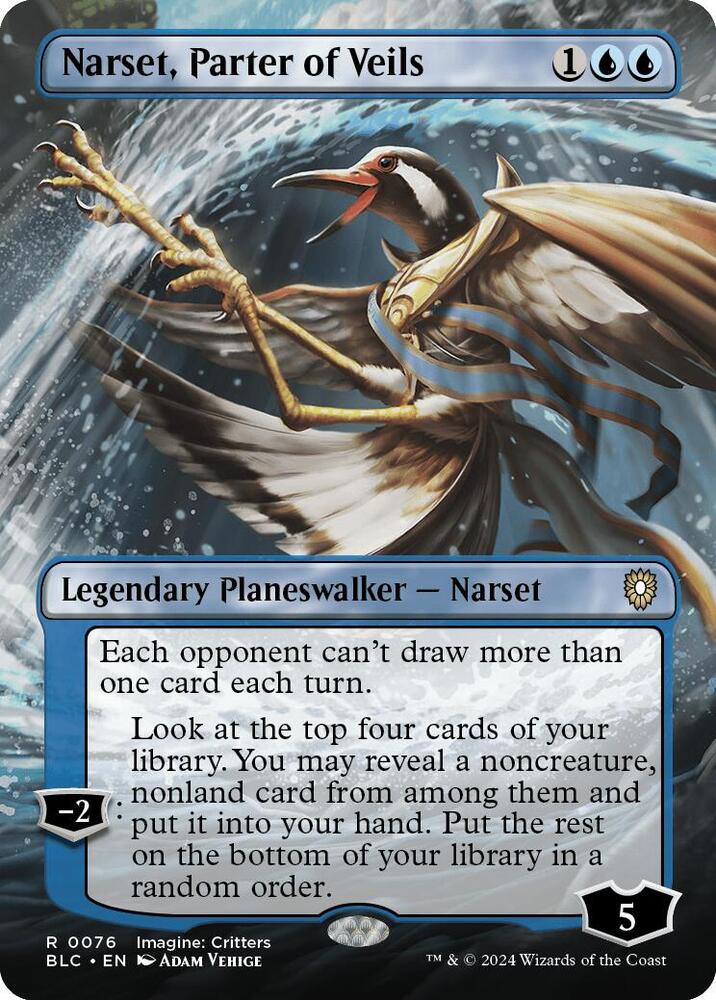 Narset Parter of Veils Borderless #76 Foil Commander: Bloomburrow NM