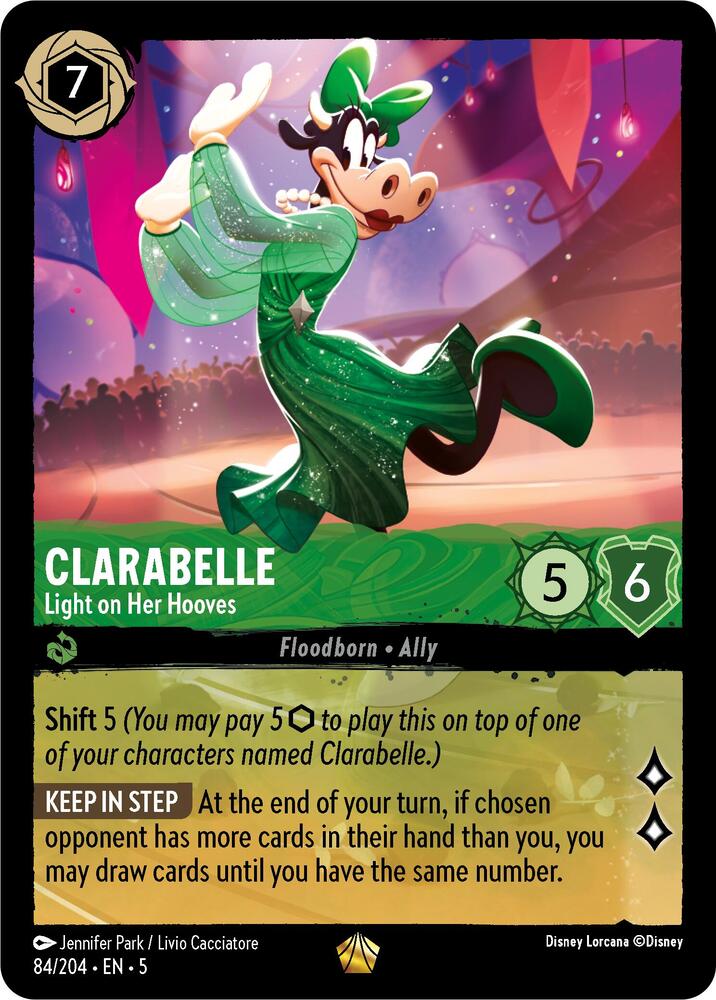 Clarabelle - Light on Her Hooves 84/204 Shimmering Skies Cold Foil Legendary