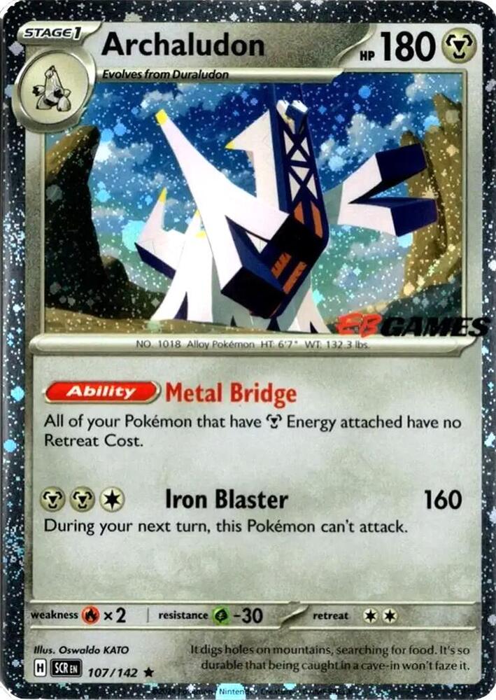 Archaludon (Cosmos Holo) (EB Games Exclusive) 107/142 Holo Miscellaneous Cards & Products NM