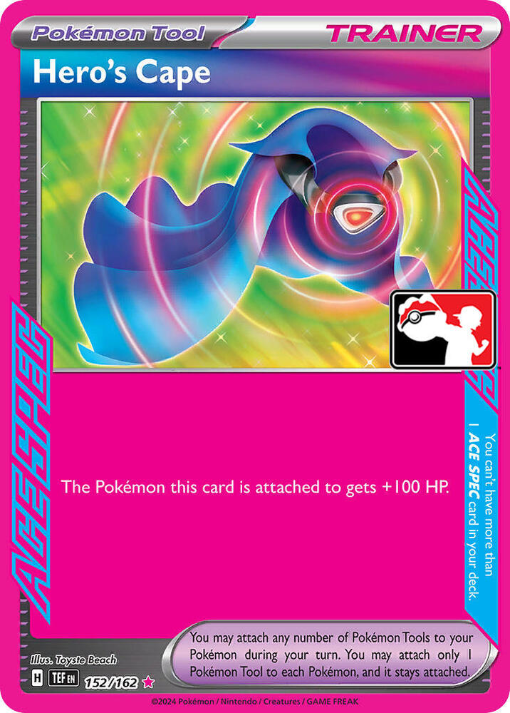Hero's Cape 152/162 Holo Prize Pack Series Cards NM