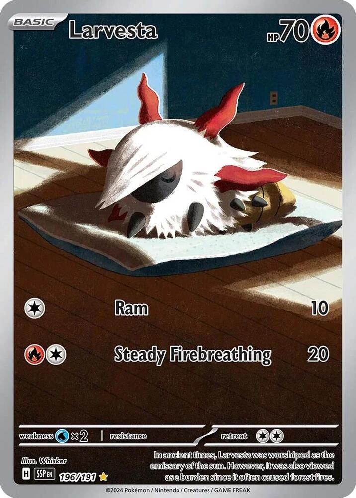 Larvesta 196/191 Holo SV08: Surging Sparks NM
