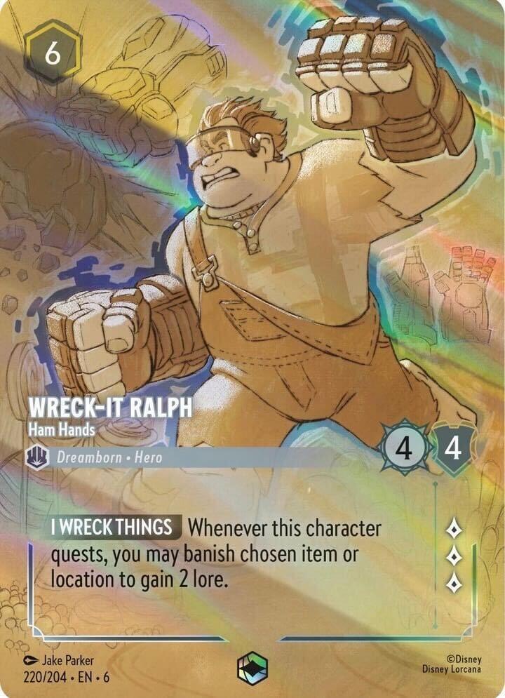 Wreck-It Ralph - Ham Hands (Enchanted) 220/204 Azurite Sea Holo Enchanted