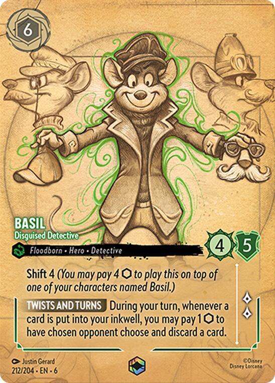 Basil - Disguised Detective (Enchanted) 212/204 Azurite Sea Holo Enchanted