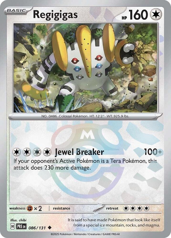 Regigigas (Master Ball Pattern) 086/131 Holo SV: Prismatic Evolutions NM