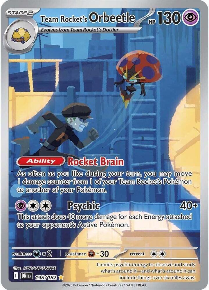 Team Rocket's Orbeetle 198/182 Holo SV10: Destined Rivals NM