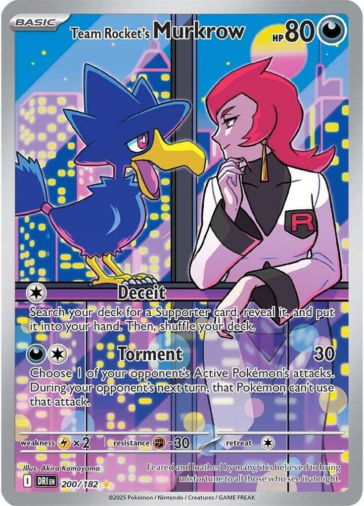 Team Rocket's Murkrow 200/182 Holo SV10: Destined Rivals NM