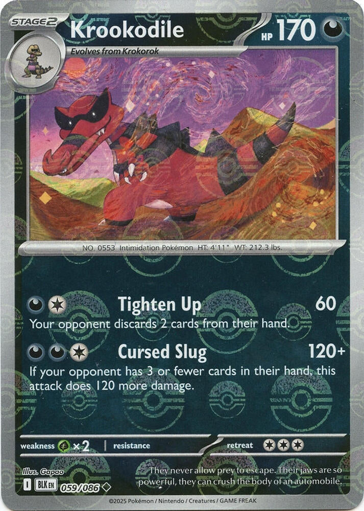 Krookodile (Poke Ball Pattern) 059/086 Holo SV: Black Bolt NM
