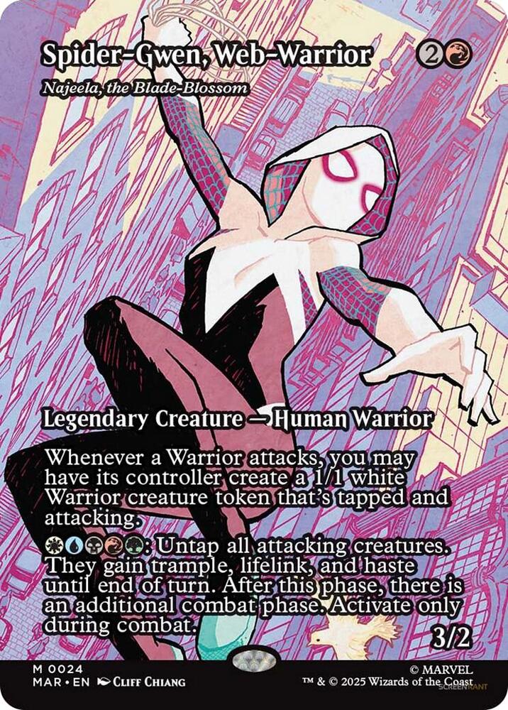 Spider-Gwen, Web-Warrior - Najeela, the Blade-Blossom (Borderless) #24 Marvel Universe Eternal-Legal NM