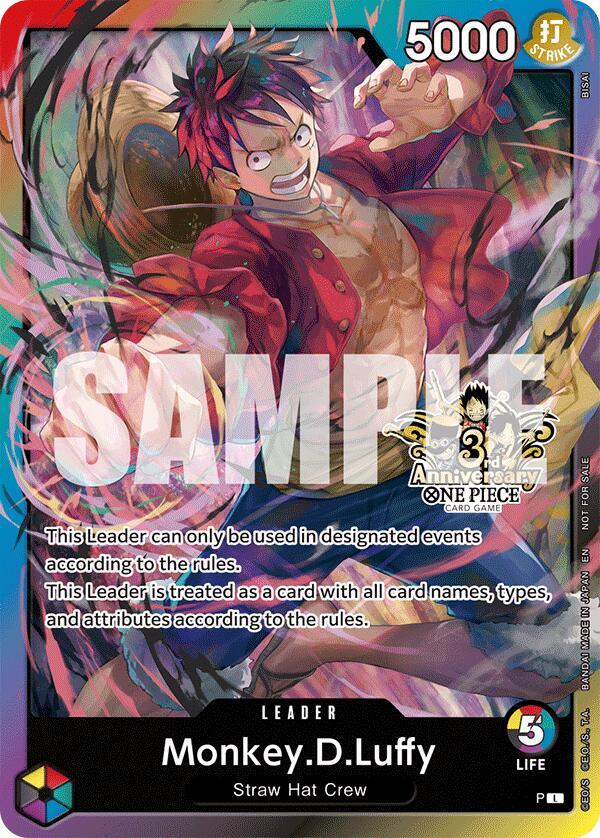 Monkey.D.Luffy (3rd Anniversary Tournament 3 Brothers Pack) Carrying On His Will: 3rd Anniversary Tournament Cards NM