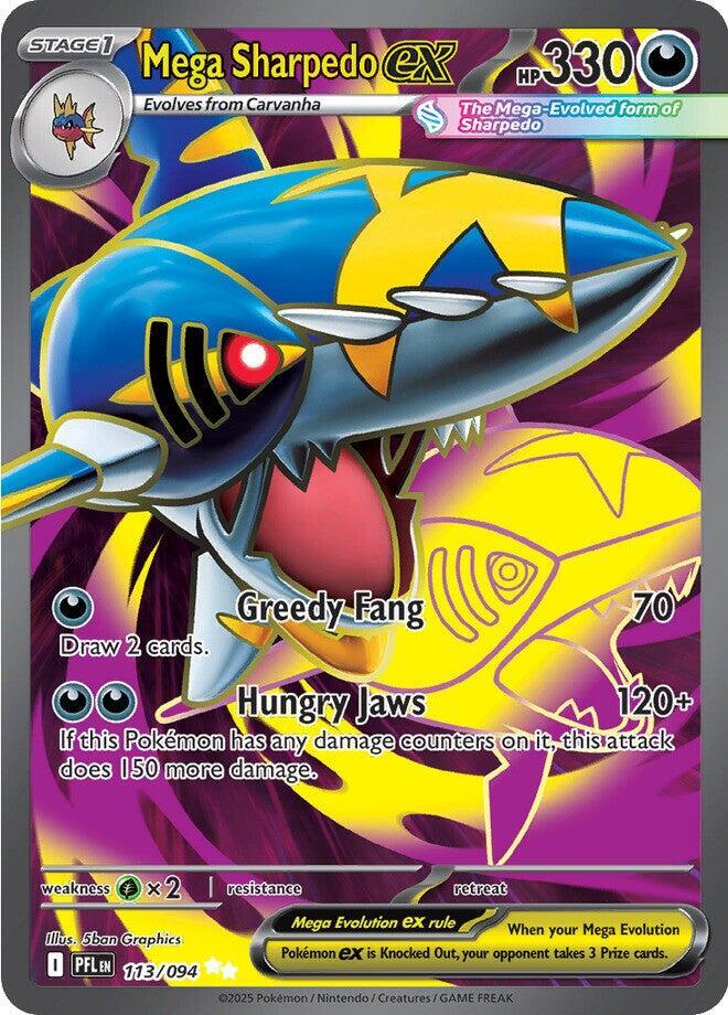Mega Sharpedo ex 113/094 Holo ME02: Phantasmal Flames NM