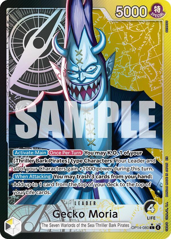 Gecko Moria (Alternate Art) OP14-080 The Azure Sea's Seven NM