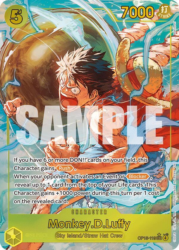 Monkey.D.Luffy (Alternate Art) OP15-119 Adventure on Kami's Island NM