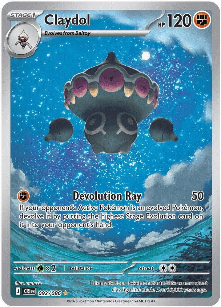 Claydol 092/086 Holo ME04: Chaos Rising NM