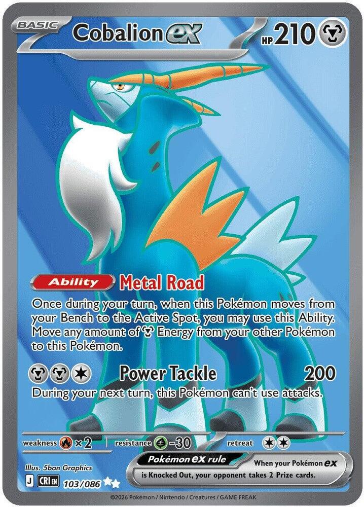 Cobalion ex 103/086 Holo ME04: Chaos Rising NM
