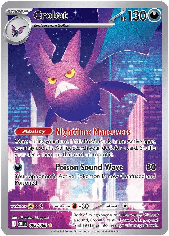 Crobat 093/086 Holo ME04: Chaos Rising NM