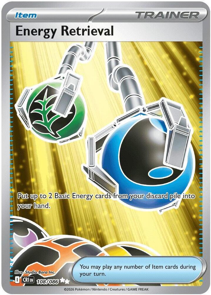 Energy Retrieval 108/086 Holo ME04: Chaos Rising NM