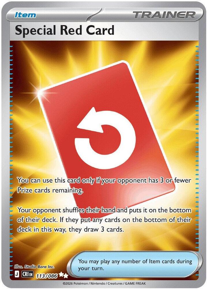 Special Red Card 113/086 Holo ME04: Chaos Rising NM