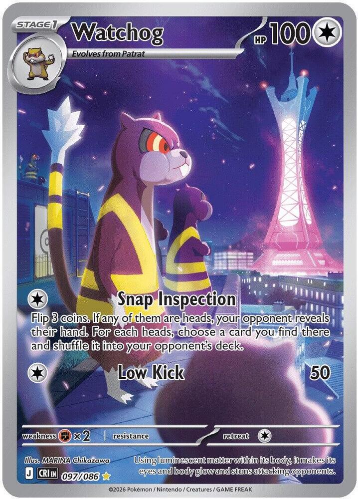 Watchog 097/086 Holo ME04: Chaos Rising NM