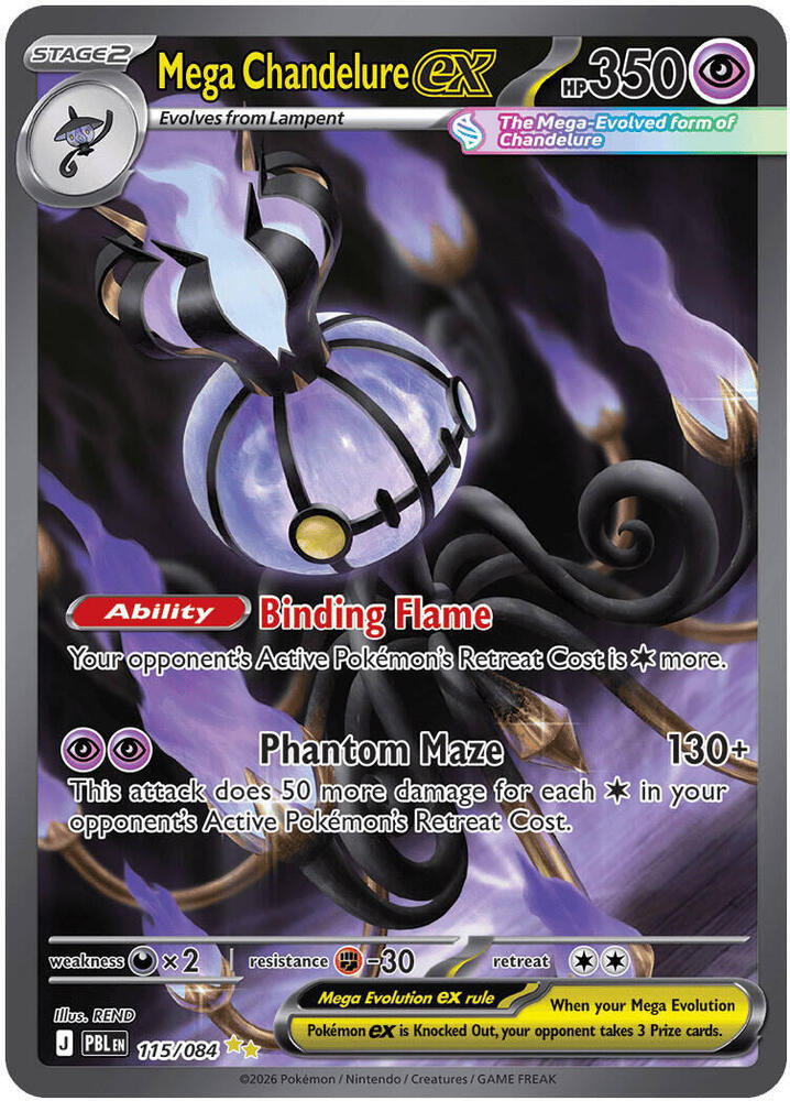 Mega Chandelure ex 115/084 Holo ME05: Pitch Black NM