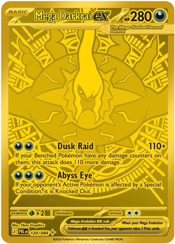 Mega Darkrai ex 120/084 Holo ME05: Pitch Black NM