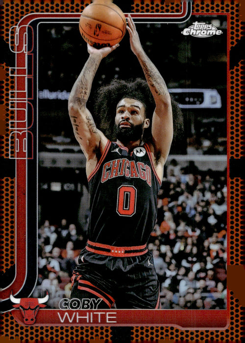 Coby White #80 2025-26 Topps Chrome Basketball Refractor Chicago Bulls NM
