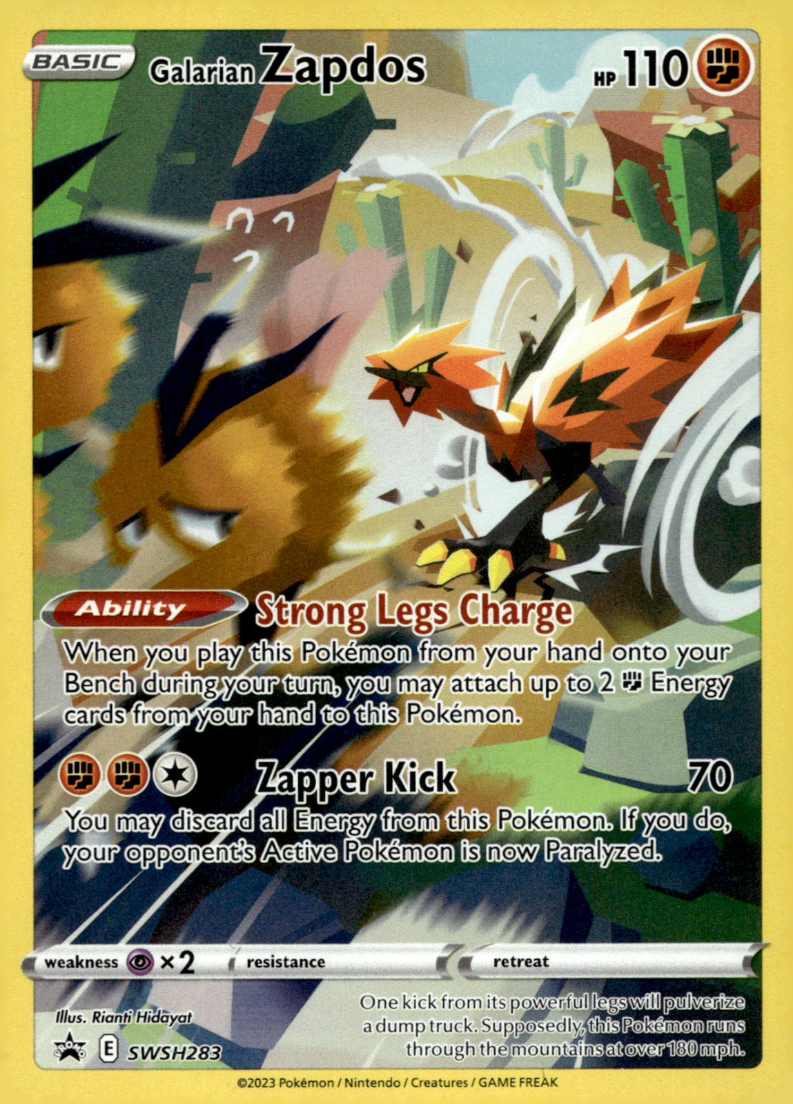 Galarian Zapdos SWSH283 Holo SWSH: Sword & Shield Promo Cards NM