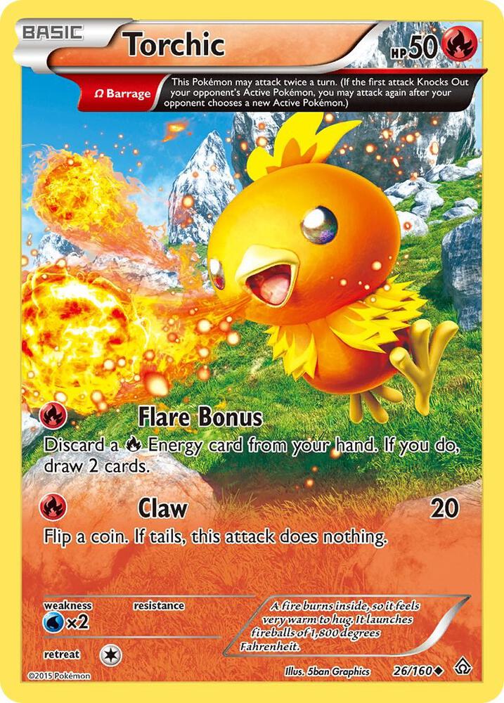 Torchic (Omega) 26/160 Reverse Holo XY - Primal Clash NM