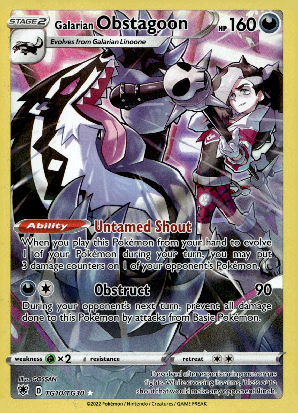 Galarian Obstagoon TG10/TG30 Holo SWSH10: Astral Radiance Trainer Gallery NM