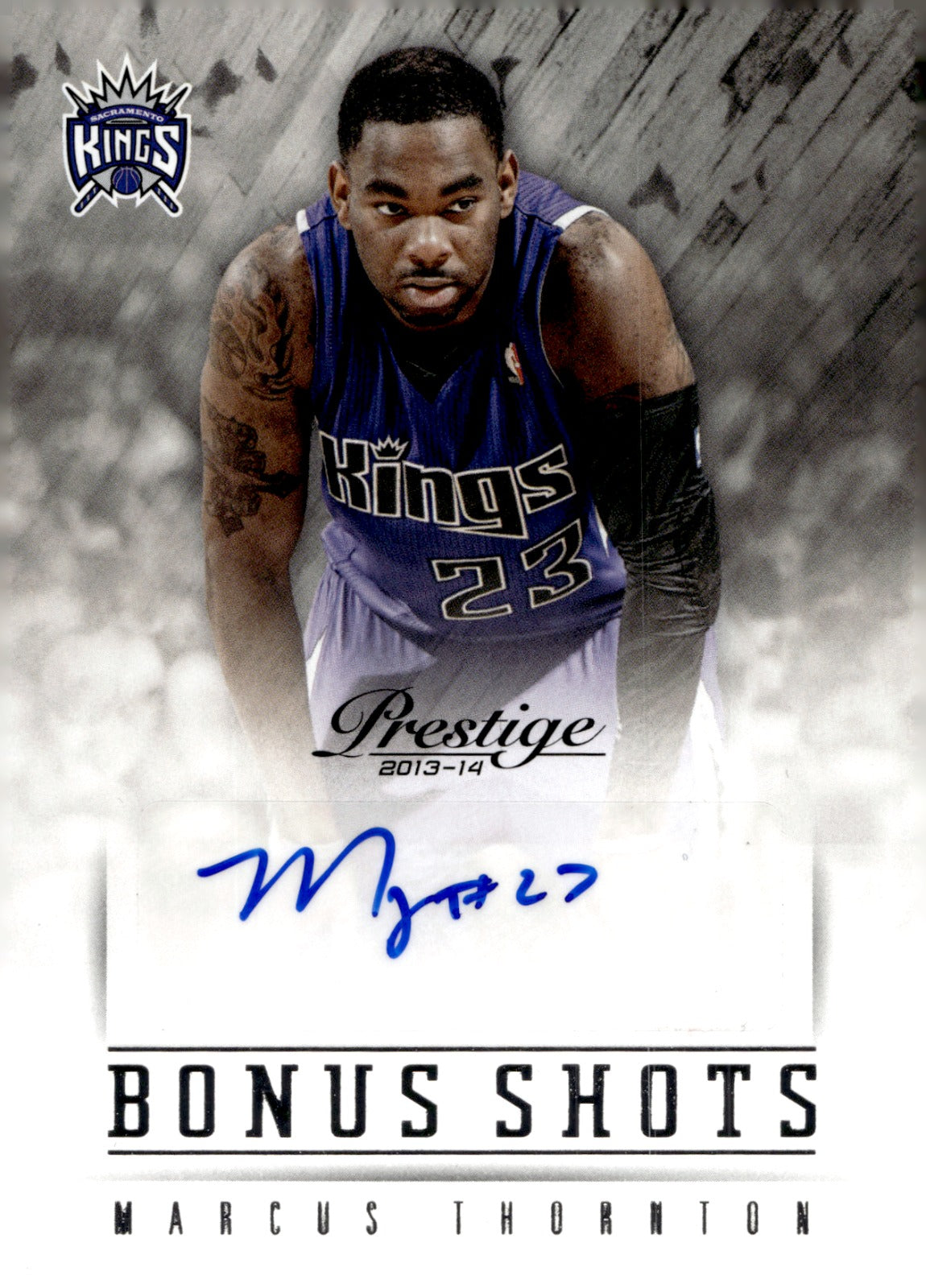 Marcus Thornton #8 2013-14 Panini Prestige - Bonus Shots Autographs Blue Sacramento Kings NM