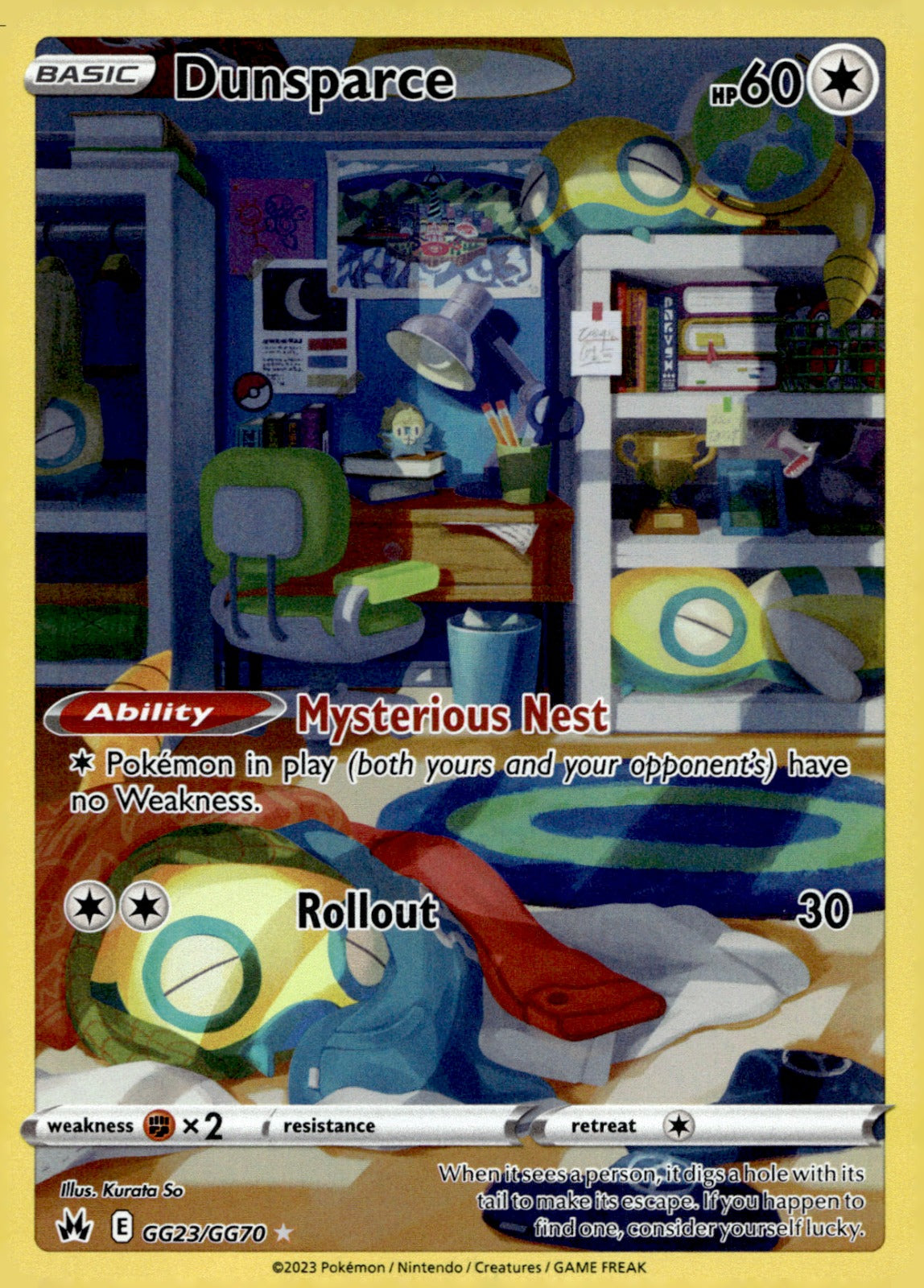 Dunsparce GG23/GG70 Holo SWSH: Crown Zenith: Galarian Gallery NM