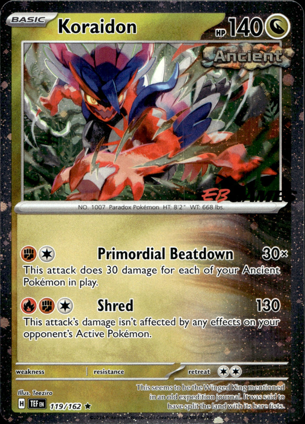 Koraidon (EB Games Promo) 119/162 Holo Miscellaneous Cards & Products NM