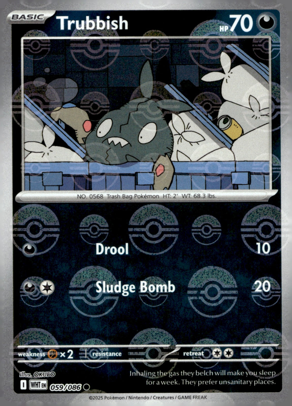 Trubbish (Poke Ball Pattern) 059/086 Holo SV: White Flare NM