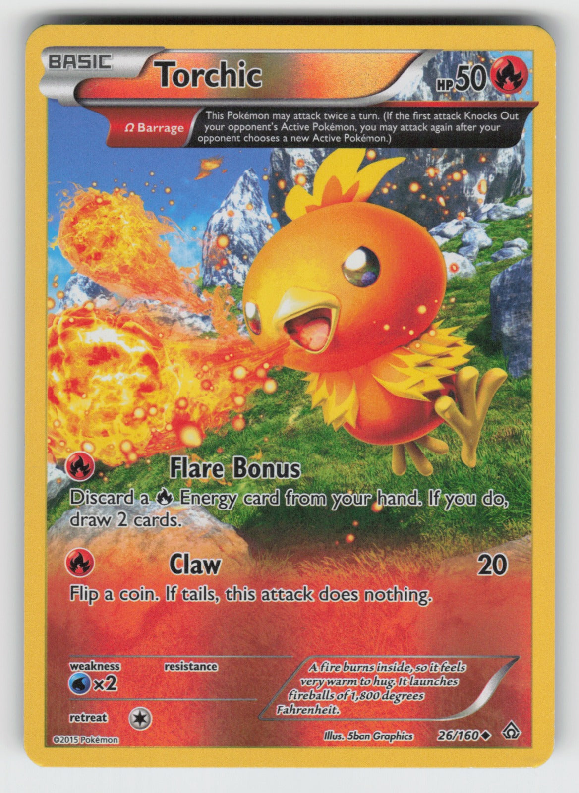 Torchic (Omega) 26/160 Reverse Holo XY - Primal Clash NM